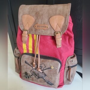 Harry Potter Leather Accents Quidditch Backpack House Gryffindor